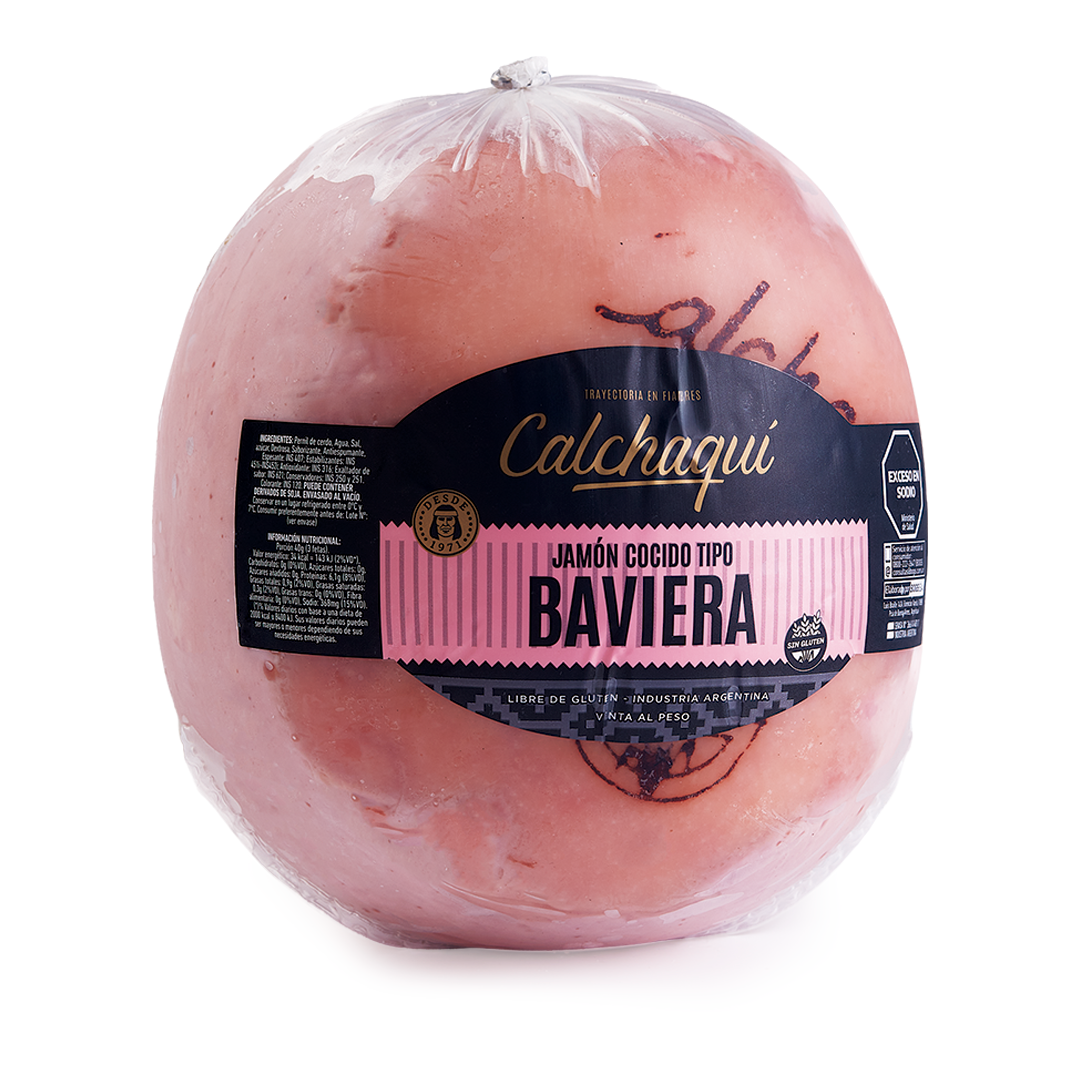 Jamón cocido natural Calchaquí tipo Baviera libre de gluten